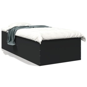 Estructura de cama madera de ingeniería negra 90x190 cm de vidaXL, Camas y somieres - Ref: Foro24-3280973, Precio: 110,23 €, ...