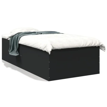 Schwarzer Bettrahmen aus Holzwerkstoff, 90 x 190 cm von vidaXL, Betten und Lattenroste - Ref: Foro24-3280973, Preis: 108,90 €...