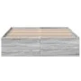 Sonoma gray engineered wood bed frame 120x190 cm by vidaXL, Beds and slatted bases - Ref: Foro24-3281047, Price: 117,07 €, Di...