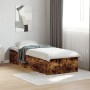 Estructura de cama madera de ingeniería roble humo 100x200 cm de vidaXL, Camas y somieres - Ref: Foro24-3281053, Precio: 97,72 €