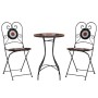 Spiel aus Bistro-Mosaik aus Eisen, Keramik, Terrakotta und Weiß von vidaXL, Gartensets - Ref: Foro24-3216355, Preis: 198,25 €...