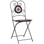 Juego de bistró de mosaico de hierro cerámica terracota blanco by vidaXL, Garden sets - Ref: Foro24-3216355, Price: 198,25 €,...