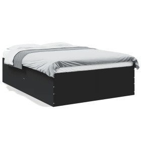Estructura de cama madera de ingeniería negra 120x190 cm de vidaXL, Camas y somieres - Ref: Foro24-3280952, Precio: 140,84 €,...