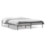 Estructura cama madera ingeniería metal gris Sonoma 140x200 cm de vidaXL, Camas y somieres - Ref: Foro24-845019, Precio: 91,9...