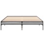 Estructura cama madera ingeniería metal gris Sonoma 140x200 cm de vidaXL, Camas y somieres - Ref: Foro24-845019, Precio: 91,9...