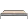 Sonoma gray metal engineered wood bed frame 140x200 cm by vidaXL, Beds and slatted bases - Ref: Foro24-845019, Price: 81,55 €...
