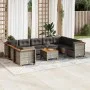 Set de sofás de jardín 10 pzas con cojines ratán sintético gris by vidaXL, Garden sets - Ref: Foro24-3261984, Price: 702,50 €...