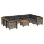 Set de sofás de jardín 10 pzas con cojines ratán sintético gris by vidaXL, Garden sets - Ref: Foro24-3261984, Price: 702,50 €...