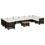 Garden sofa set 11 pieces and black synthetic rattan cushions by vidaXL, Garden sets - Ref: Foro24-3262028, Price: 858,77 €, ...