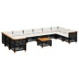 Set mit 11 Stück Gartensofas und Kissen synthetisches Rattan schwarz von vidaXL, Gartensets - Ref: Foro24-3262028, Preis: 786...