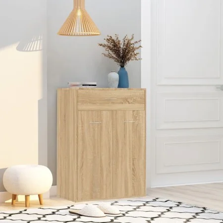Mueble zapatero de madera contrachapada color roble 60x35x84cm by vidaXL, Shoe racks and shoe organizers - Ref: Foro24-801074...