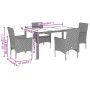 Set comedor jardín 5 pzas cojines ratán sintético vidrio negro by vidaXL, Garden sets - Ref: Foro24-3278539, Price: 365,84 €,...
