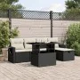 Set de sofás de jardín 6 piezas y cojines ratán sintético negro by vidaXL, Garden sets - Ref: Foro24-3274966, Price: 396,84 €...