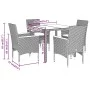 Set de comedor jardín 5 pzas con cojines ratán PE acacia gris by vidaXL, Garden sets - Ref: Foro24-3278634, Price: 396,20 €, ...