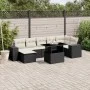 Set de sofás de jardín 8 piezas y cojines ratán sintético negro by vidaXL, Garden sets - Ref: Foro24-3269316, Price: 537,05 €...