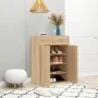 Mueble zapatero de madera contrachapada color roble 60x35x84cm by vidaXL, Shoe racks and shoe organizers - Ref: Foro24-801074...