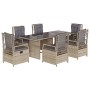 Set comedor de jardín 7 pzas con cojines ratán sintético beige by vidaXL, Garden sets - Ref: Foro24-3262932, Price: 776,93 €,...