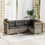 Set de sofás de jardín 4 pzas y cojines ratán sintético gris by vidaXL, Garden sets - Ref: Foro24-3261798, Price: 393,44 €, D...