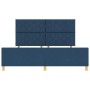 Estructura de cama con cabecera Azul 180 x 200 cm tela