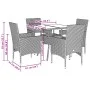 Garten-Essgruppe, 5-teilig, mit synthetischem Rattan, beigen Kissen und Glasplatte. von vidaXL, Gartensets - Ref: Foro24-3278...