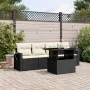 Set de muebles de jardín 5 pzas y cojines ratán sintético negro de vidaXL, Conjuntos de jardín - Ref: Foro24-3267726, Precio:...