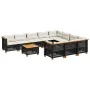 Gartensofagarnitur 11-teilig mit schwarzen Kissen aus synthetischem Rattan von vidaXL, Gartensets - Ref: Foro24-3262040, Prei...