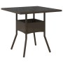 Set comedor jardín 3 pzas cojines ratán sintético vidrio marrón by vidaXL, Garden sets - Ref: Foro24-3278603, Price: 202,54 €...