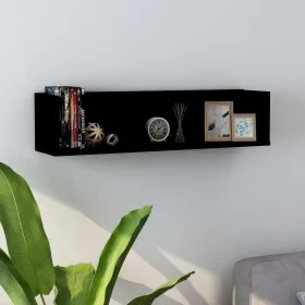 Schwarzes CD-Wandregal aus Sperrholz, 75 x 18 x 18 cm von vidaXL, Regale und Regale - Ref: Foro24-801311, Preis: 31,34 €, Rab...