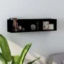 Black plywood CD wall shelf 75x18x18cm by vidaXL, Shelves and shelves - Ref: Foro24-801311, Price: 31,67 €, Discount: %