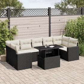Set de sofás de jardín 8 piezas y cojines ratán sintético negro by vidaXL, Garden sets - Ref: Foro24-3267146, Price: 541,58 €...