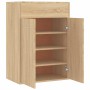 Mueble zapatero de madera contrachapada color roble 60x35x84cm by vidaXL, Shoe racks and shoe organizers - Ref: Foro24-801074...