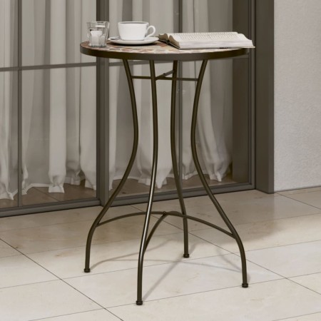 Mesa bistró de mosaico cerámica terracota y blanco Ø50x70 cm by vidaXL, Garden tables - Ref: Foro24-4003402, Price: 104,97 €,...