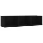 Black plywood CD wall shelf 75x18x18cm by vidaXL, Shelves and shelves - Ref: Foro24-801311, Price: 31,67 €, Discount: %