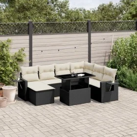 Set de sofás de jardín 8 piezas y cojines ratán sintético negro by vidaXL, Garden sets - Ref: Foro24-3268096, Price: 563,55 €...