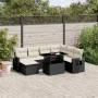Set de sofás de jardín 8 piezas y cojines ratán sintético negro by vidaXL, Garden sets - Ref: Foro24-3268096, Price: 563,55 €...