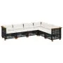 Set de sofás de jardín 6 piezas y cojines ratán sintético negro by vidaXL, Garden sets - Ref: Foro24-3261860, Price: 457,88 €...