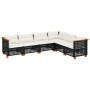 Set de sofás de jardín 6 piezas y cojines ratán sintético negro by vidaXL, Garden sets - Ref: Foro24-3261860, Price: 465,16 €...