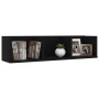 Estante de pared para CD madera contrachapada negro 75x18x18cm