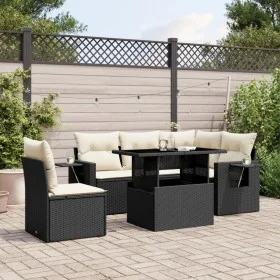 Set de sofás de jardín 6 piezas y cojines ratán sintético negro by vidaXL, Garden sets - Ref: Foro24-3267906, Price: 424,60 €...