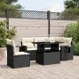 6-teiliges Gartensofa-Set und Kissen aus schwarzem Kunststoff-Rattan. von vidaXL, Gartensets - Ref: Foro24-3267906, Preis: 42...