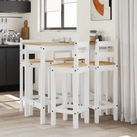 Set de bar 5 piezas madera maciza de pino blanco by vidaXL, Furniture sets for kitchens and dining rooms - Ref: Foro24-321707...