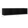 Black plywood CD wall shelf 75x18x18cm by vidaXL, Shelves and shelves - Ref: Foro24-801311, Price: 31,67 €, Discount: %