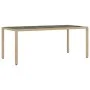 Garten-Essgruppe, 9-teilig, mit Polstern, aus synthetischem Rattan, Glasplatte, in Beige. von vidaXL, Gartensets - Ref: Foro2...