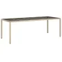 Set comedor jardín 11 pzas cojines ratán sintético vidrio beige by vidaXL, Garden sets - Ref: Foro24-3278738, Price: 912,52 €...
