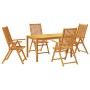 Juego de comedor de jardín 5 piezas madera maciza de acacia by vidaXL, Garden sets - Ref: Foro24-3295257, Price: 456,39 €, Di...