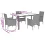 Set comedor jardín 5 pzas cojines ratán sintético vidrio marrón by vidaXL, Garden sets - Ref: Foro24-3278551, Price: 422,85 €...