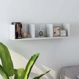 CD-Wandregal aus glänzend weißem Sperrholz, 75 x 18 x 18 cm von vidaXL, Regale und Regale - Ref: Foro24-801316, Preis: 34,90 ...