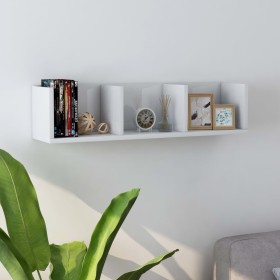CD-Wandregal aus glänzend weißem Sperrholz, 75 x 18 x 18 cm von vidaXL, Regale und Regale - Ref: Foro24-801316, Preis: 35,55 ...