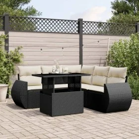 Set de sofás de jardín 6 piezas y cojines ratán sintético negro by vidaXL, Garden sets - Ref: Foro24-3268526, Price: 443,60 €...