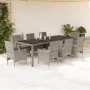 Garten-Essgruppe, 9-teilig, mit synthetischem Rattan und grauem Glas-Kissen. von vidaXL, Gartensets - Ref: Foro24-3278591, Pr...